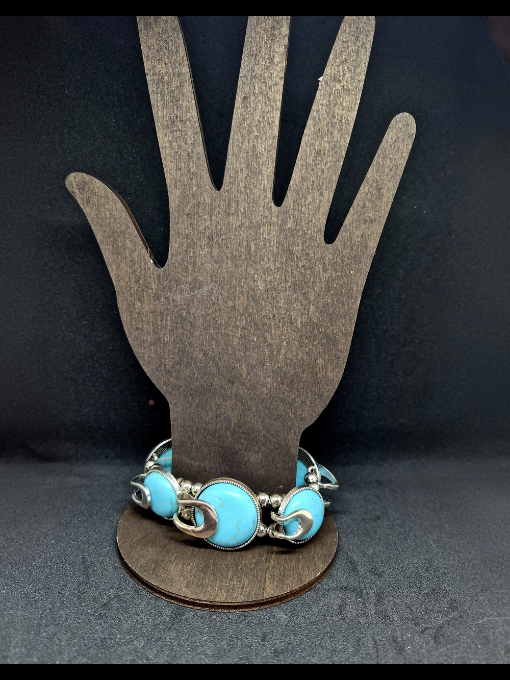 paparazzi Turquoise Blue Stone Silver-Tone Link Bracelet